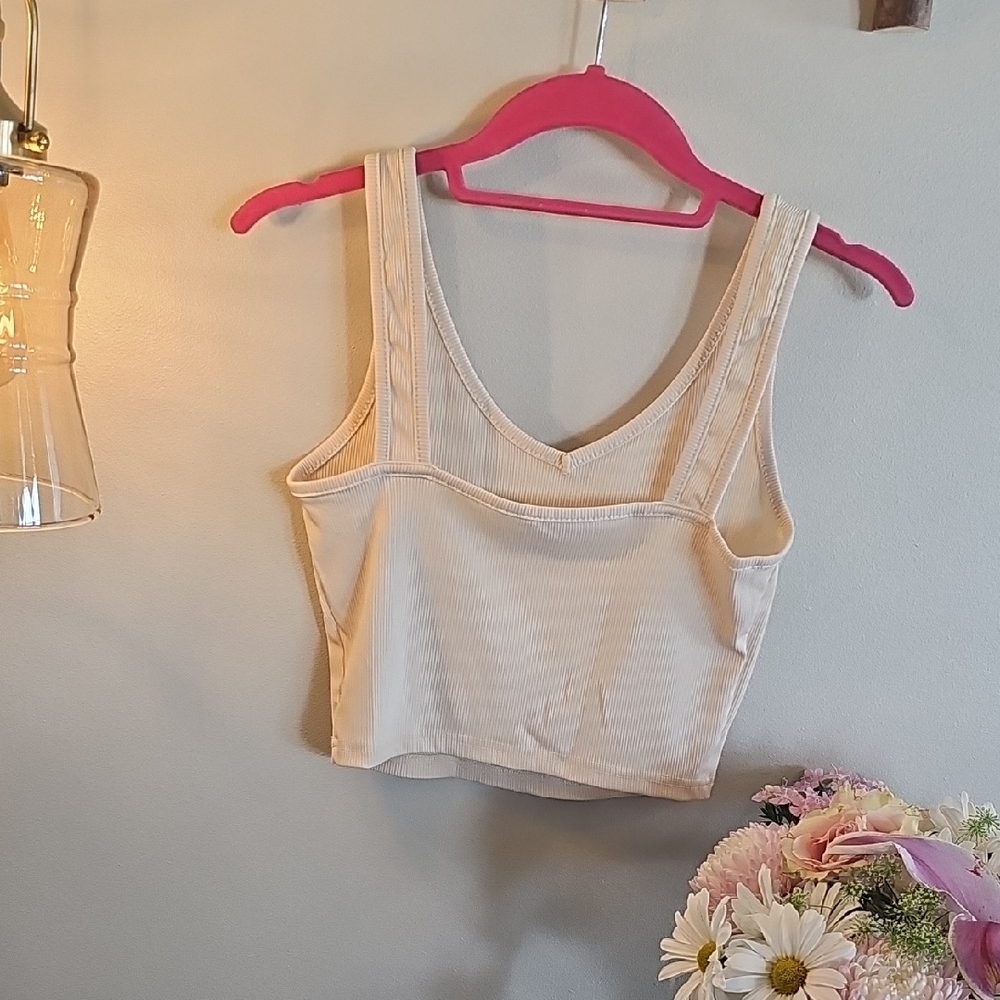 Cream Ribbed Tank Top - Picture 2 of 2